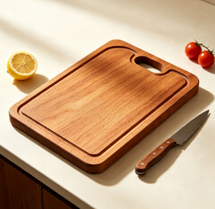 Wooden Cutting Board with Juice Groove