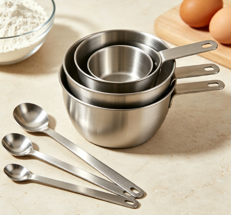 Stainless Steel Measuring Cups & Spoons Set